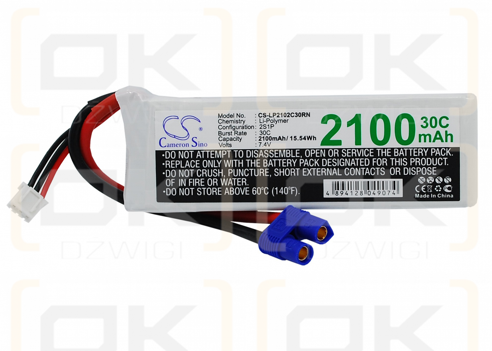 RC CS-LP2102C30RN / CS-LP2102C30RN 2100 mAh Li-Polymer 7,4 V (Cameron Sino)