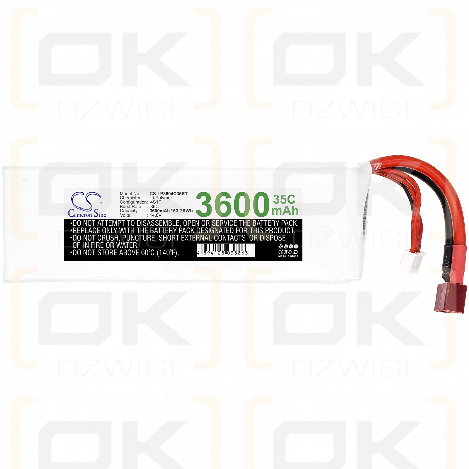 RC CS-LP3604C35RT / CS-LP3604C35RT 3600mAh Li-polímero 14,8V (Cameron Sino)