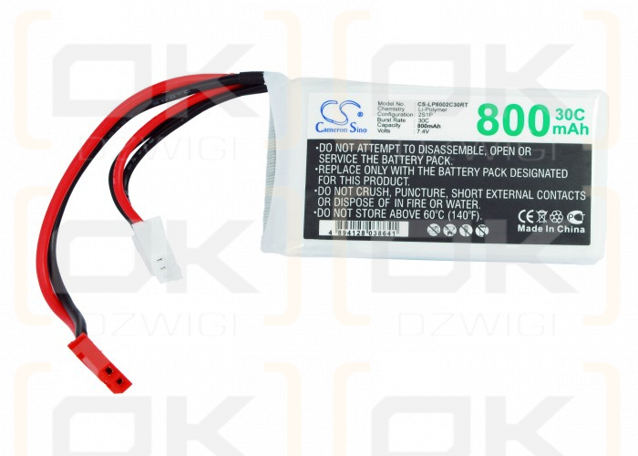 RC CS-LP8002C30RT / CS-LP8002C30RT 800mAh Li-Polymer 7.4V (Cameron Sino)