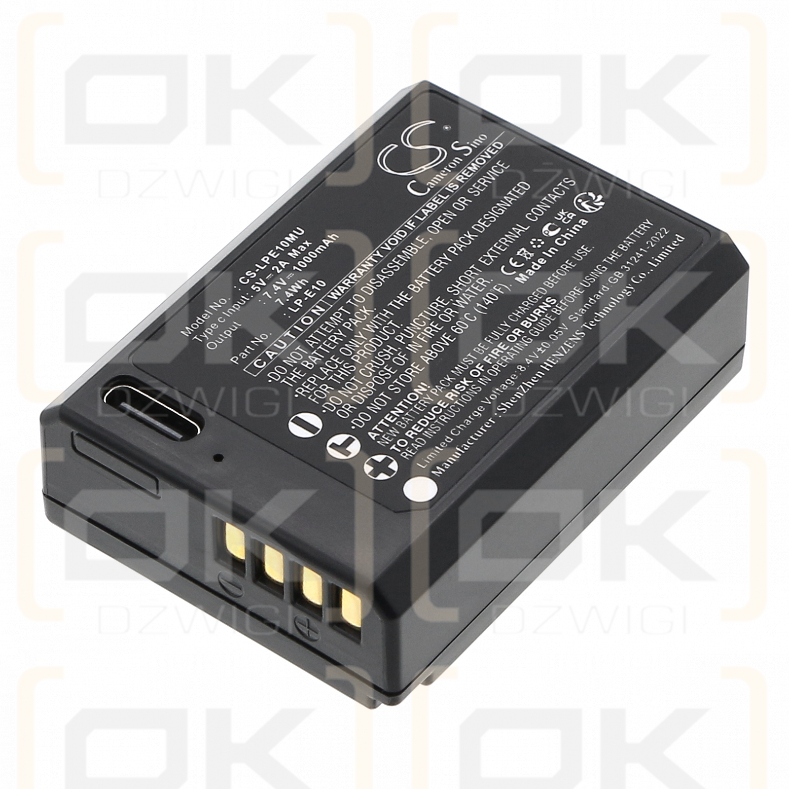 Canon iGuide IMS-5 / LP-E10 1000 mAh Li-Ionen-Akku, 7,4 V (Cameron Sino)