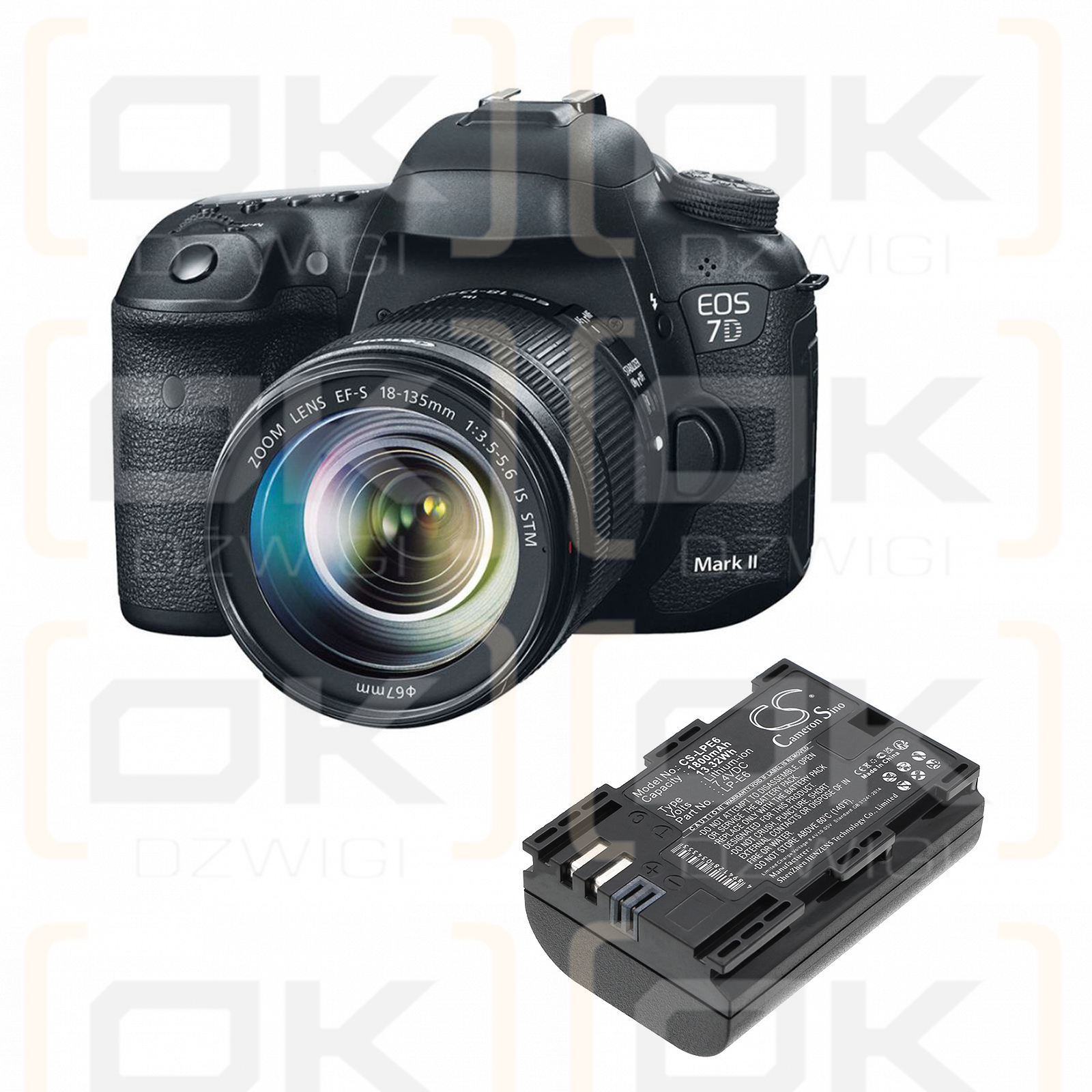 Canon EOS 70D / LP-E6 1800 mAh Li-Ion 7,4 V (Cameron Sino)