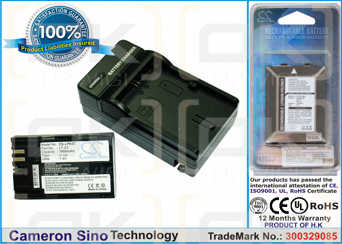 Canon EOS 7D Digital SLR / LP-E6 1800 mAh Li-ion 7.4 V (Cameron Sino)