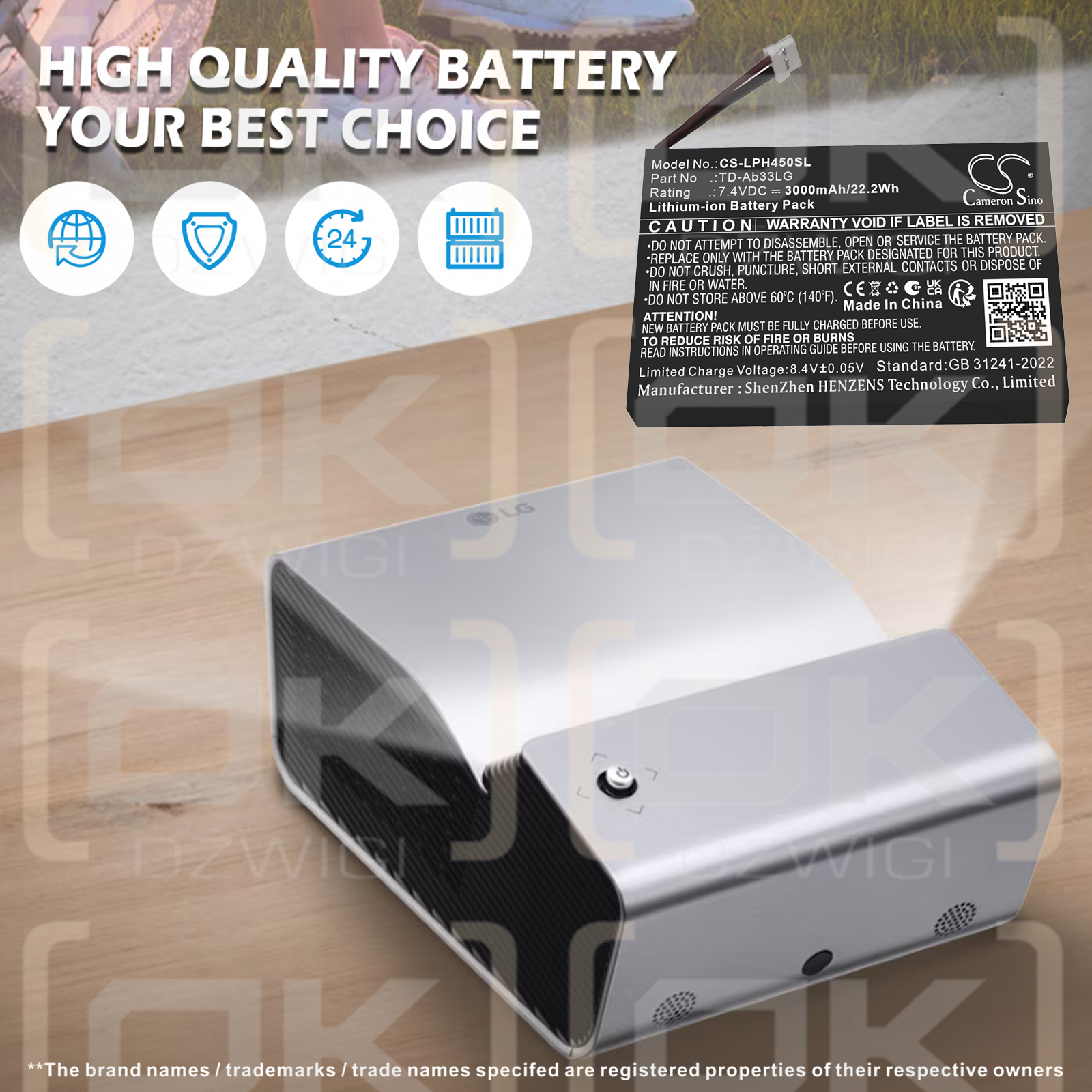 LG PH450UG / EAC63379202 3000 mAh Li-ion 7.4 V (Cameron Sino)