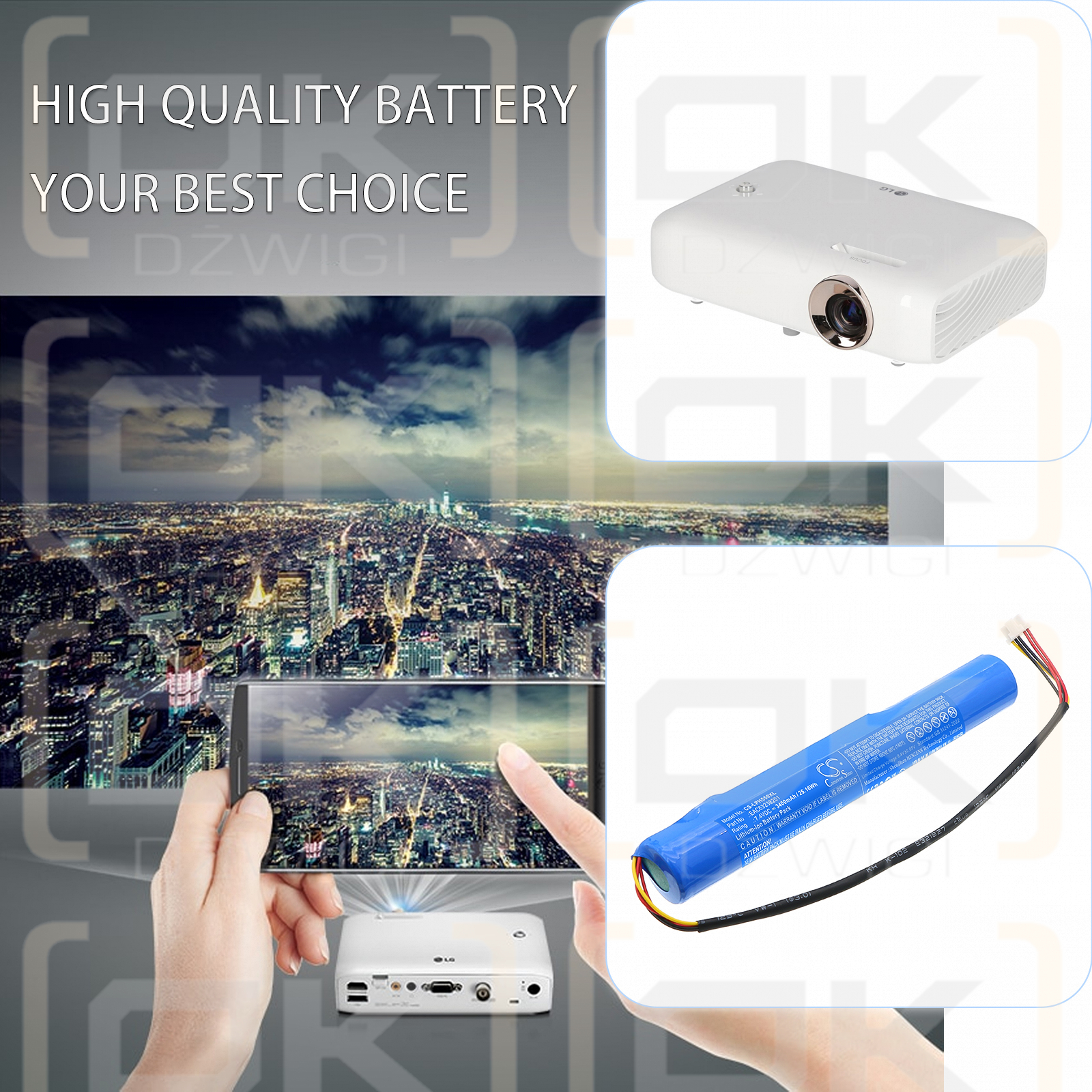 LG PH550 / EAC63238201 3400 mAh Li-Ion 7,4 V (Cameron Sino)