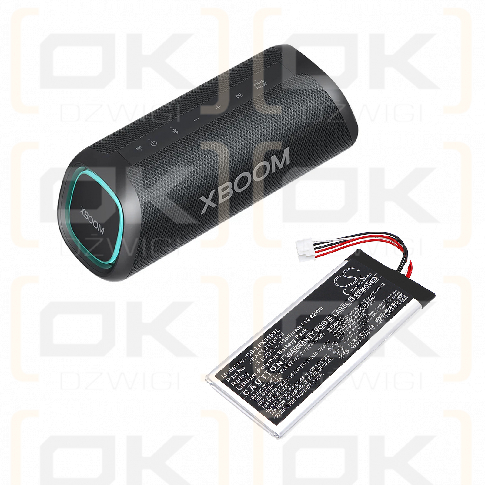 LG XBOOM Go DXG5Q / EAC63558705 3900mAh Li-Polímero 3.8V (Cameron Sino)