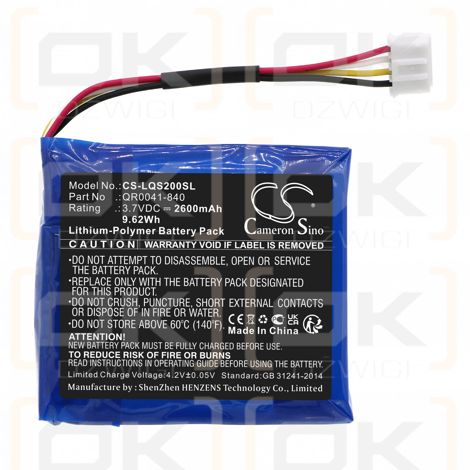 Qolsys QS9202 / QR0041-840 2600mAh Li-Polímero 3.7V (Cameron Sino)