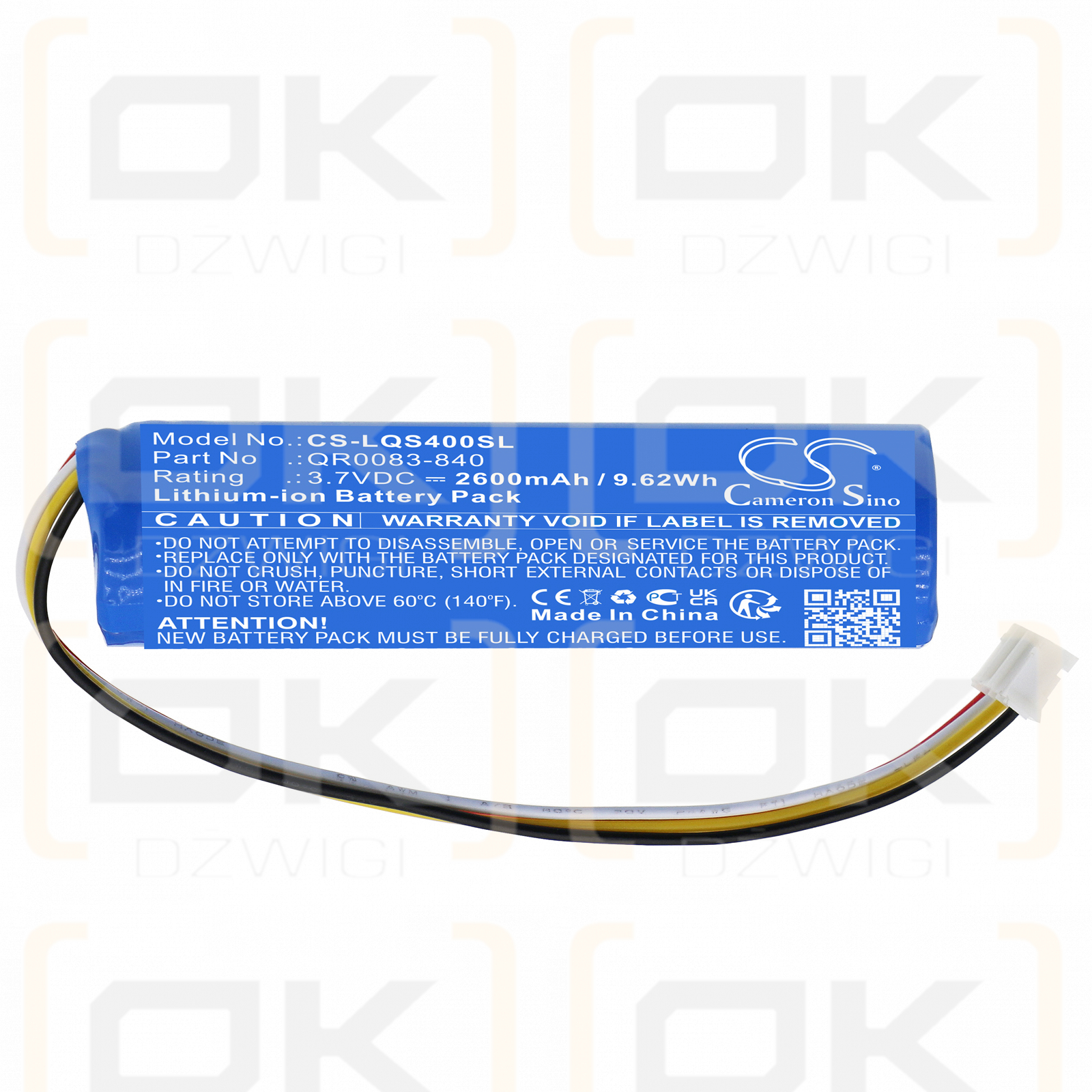 Qolsys IQP4001 / QR0083-840 2600mAh Li-ion 3.7V (Cameron Sino)