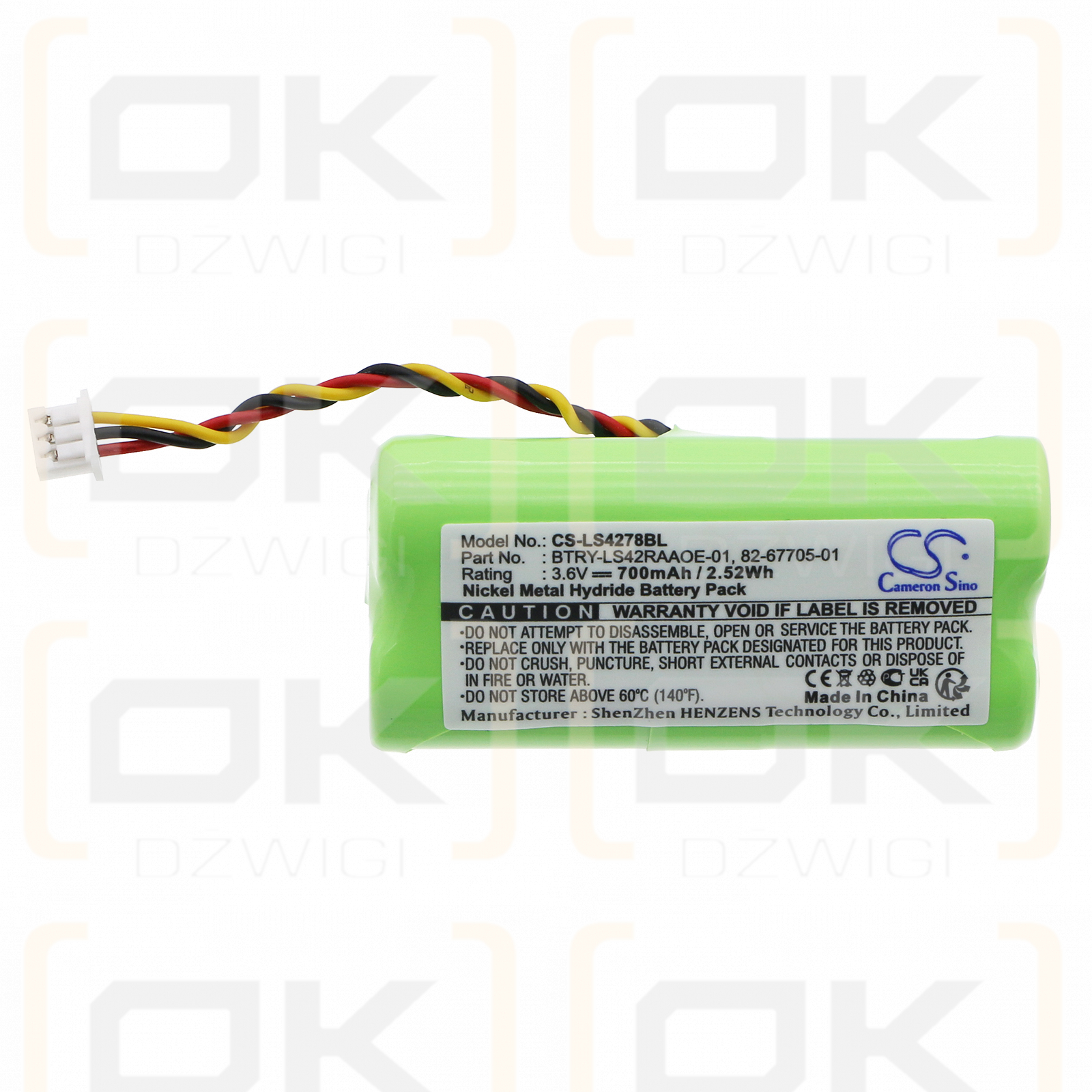 Referenz DS5878-SR / BTRY-LS42RAAOE-01 700 mAh Ni-MH 3,6 V (Cameron Sino)