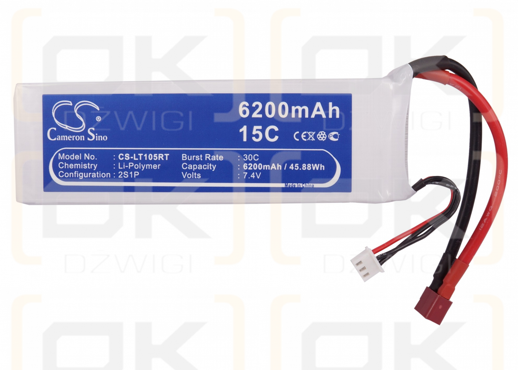 RC CS-LT105RT / CS-LT105RT 6200mAh Li-Polymer 7.4V (Cameron Sino)