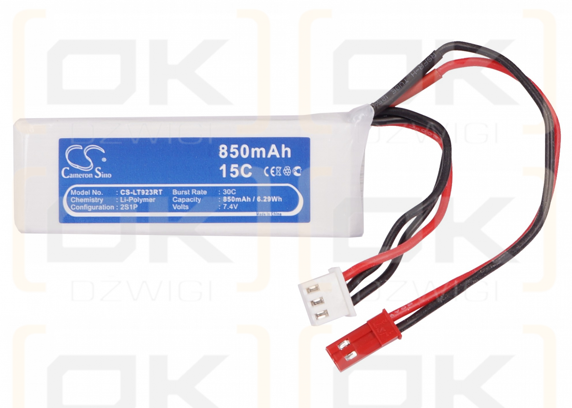 RC CS-LT923RT / CS-LT923RT 850mAh Li-Polymer 7.4V (Cameron Sino)