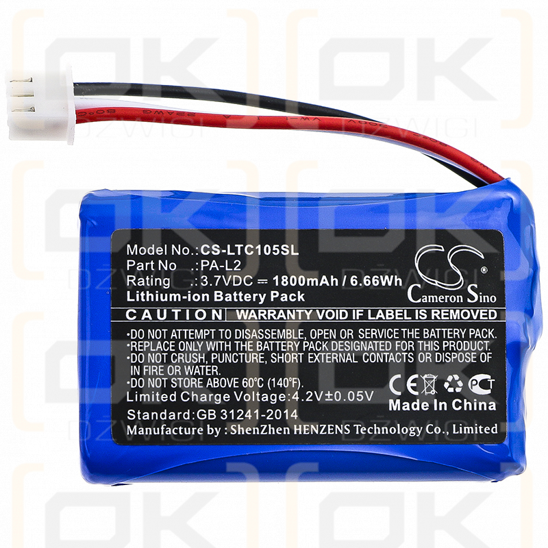 Labotect InControl 1050 / PA-L2 1800mAh Li-ion 3.7V (Cameron Sino)