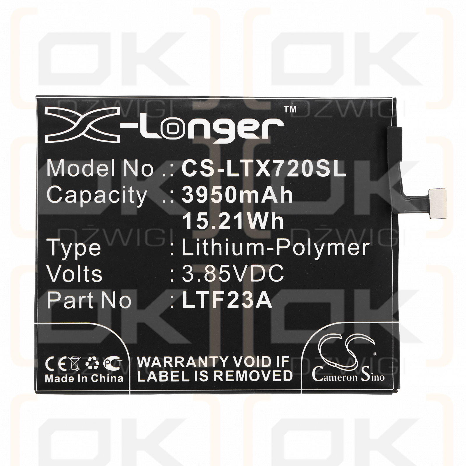 LeTV X720 / LTF23A 3950mAh Li-Polymer 3.85V (Cameron Sino)