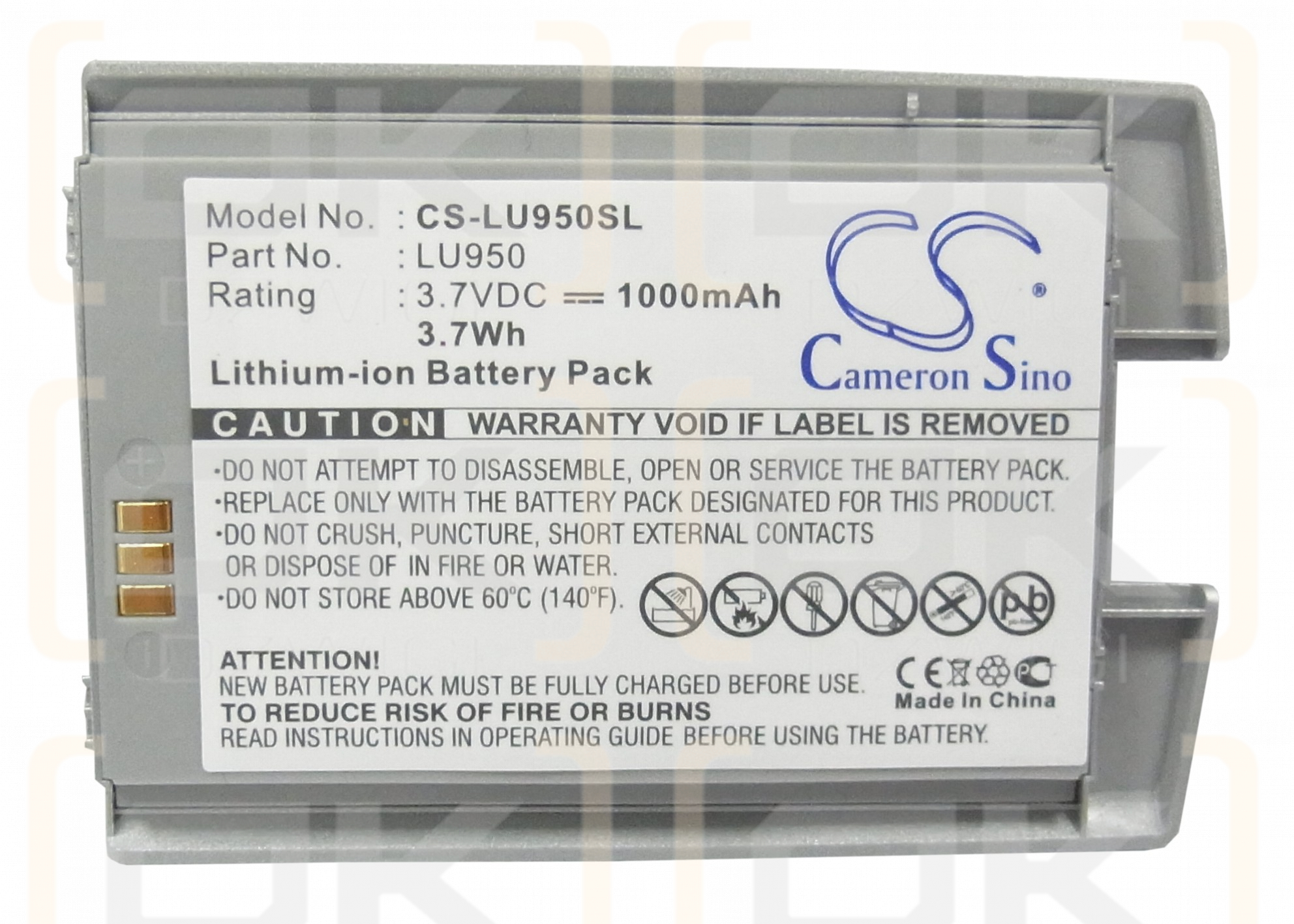 LG KU-950 1000mAh Li-Ion 3.7V (Cameron Sino)