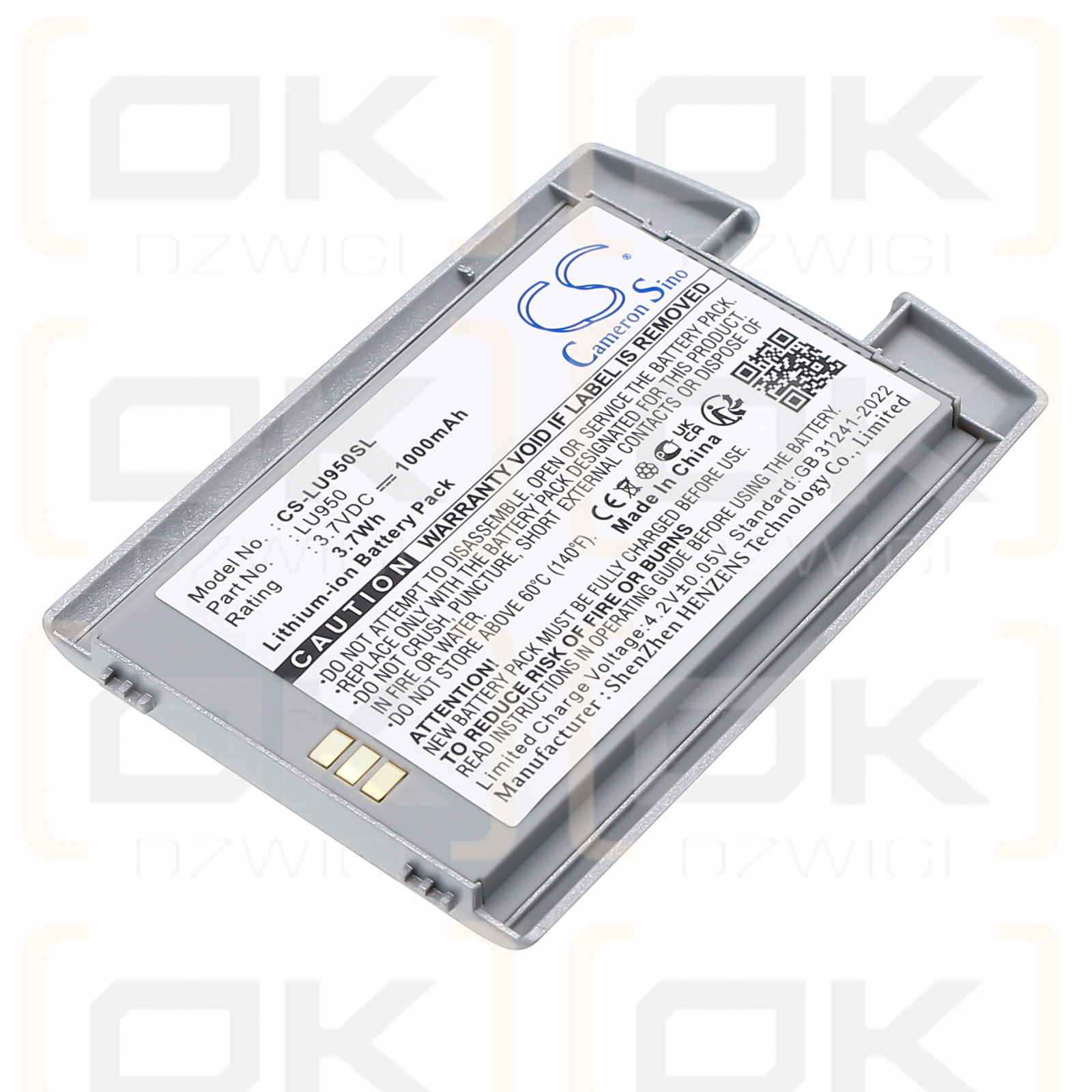 LG KU-950 1000 mAh Li-Ion 3,7 V (Cameron Sino)
