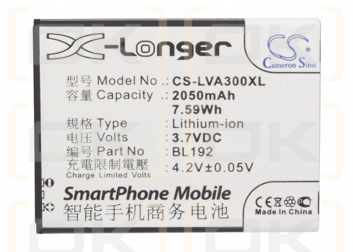 Lenovo A750 / BL192 2050 mAh Li-Ion 3,7 V (Cameron Sino)