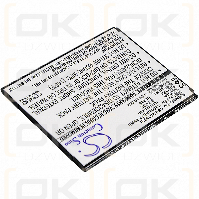 Lenovo A3500-HV / BL239 1900mAh Li-ion 3.7V (Cameron Sino)