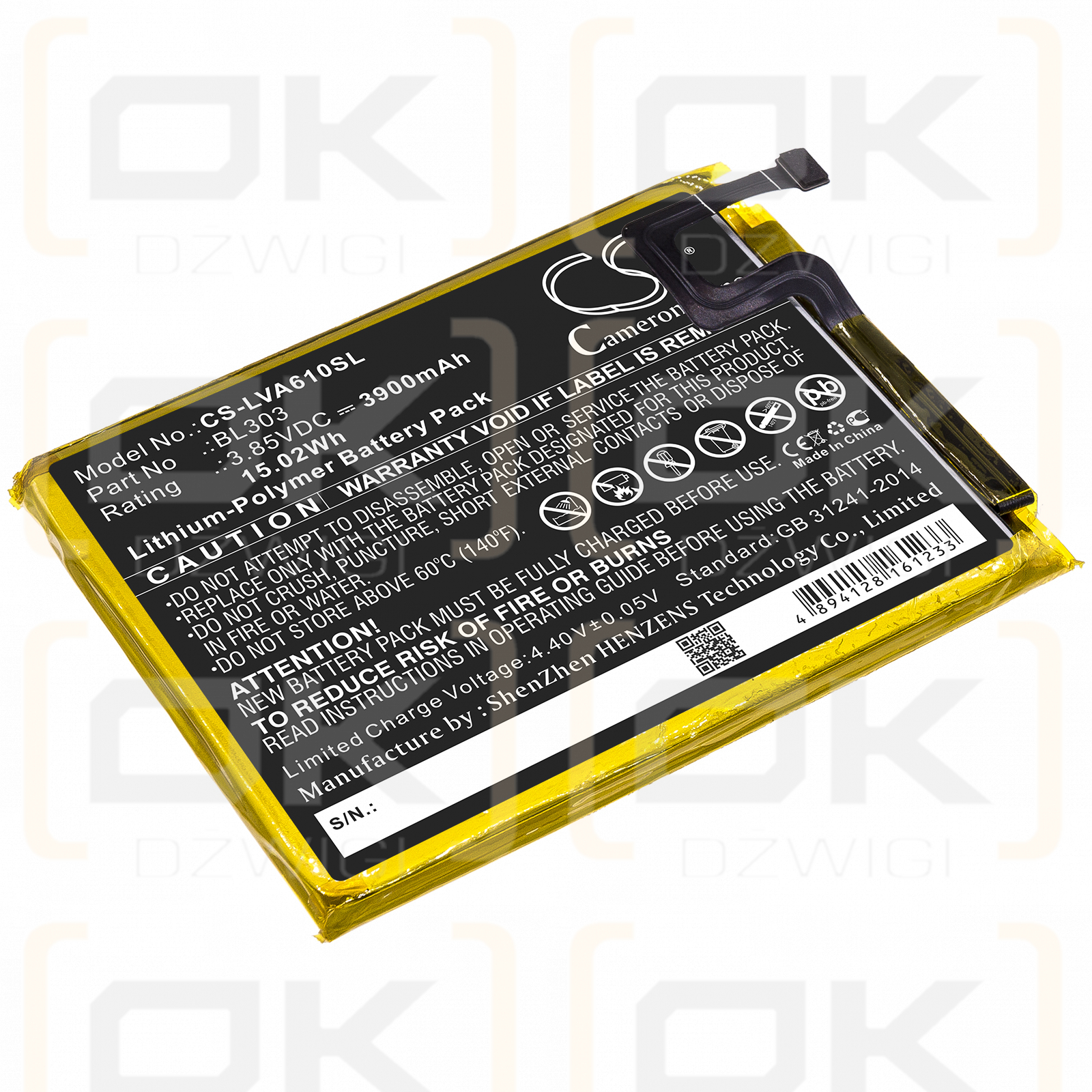 Lenovo L19041 / BL303 3900mAh Li-Polymer 3.85V (Cameron Sino)