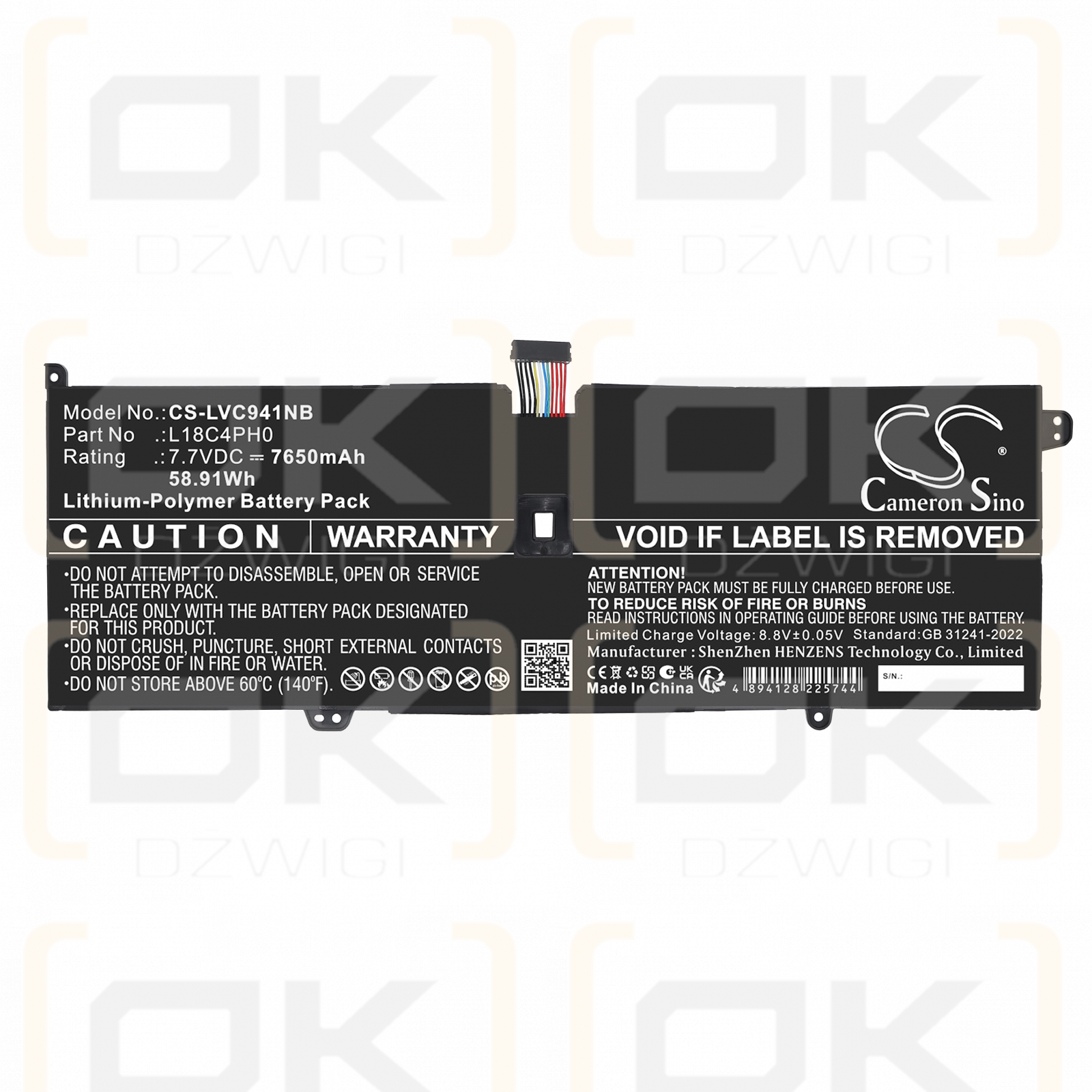 Lenovo Yoga C940 SP/A / 5B10T11585 7650 mAh Li-Polymer 7,7 V (Cameron Sino)