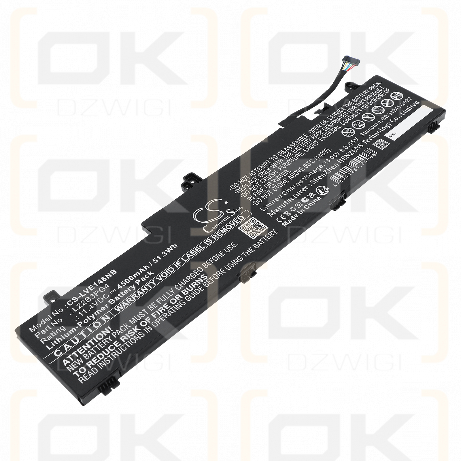Lenovo ThinkPad E16 Gen 1(Intel)21JN00ALML / 5B11K63020 4500 mAh Li-Polymer 11,4 V (Cameron Sino)