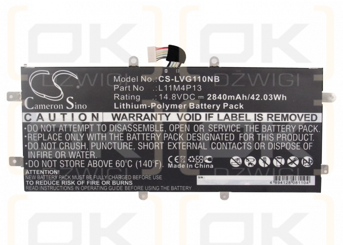 Lenovo IdeaPad Yoga 11 Ultrabook / L11M4P13 2840mAh Li-Polymer 14.8V (Cameron Sino)