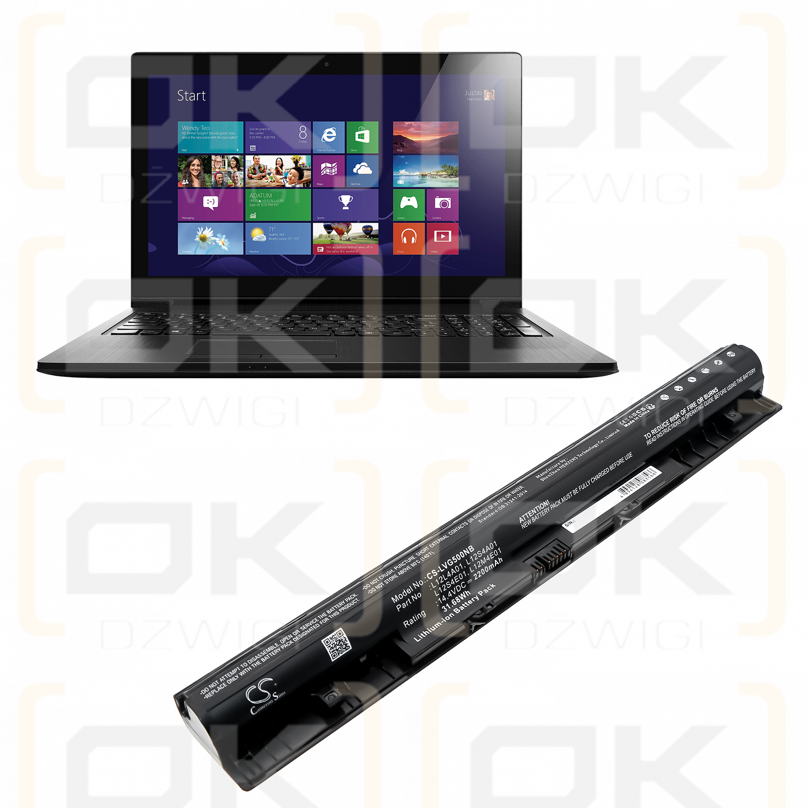 Lenovo IdeaPad Z710 / L12S4E01 2200mAh Li-ion 14.4V (Cameron Sino)