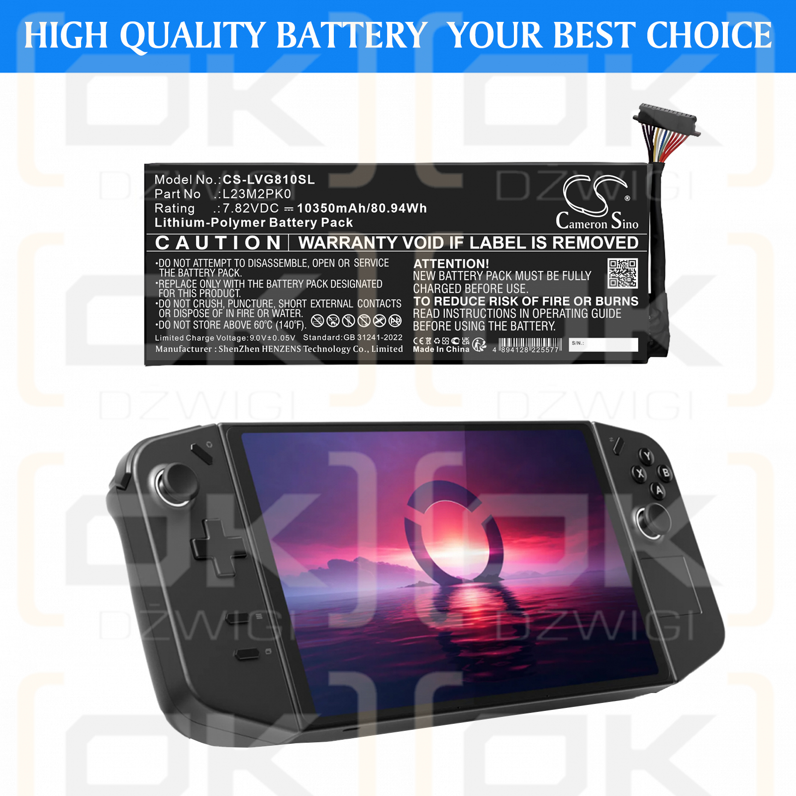 Lenovo Legion Go 8APU1 / L13B2PK0 10350 mAh Li-Polymer 7.82 V (Cameron Sino)