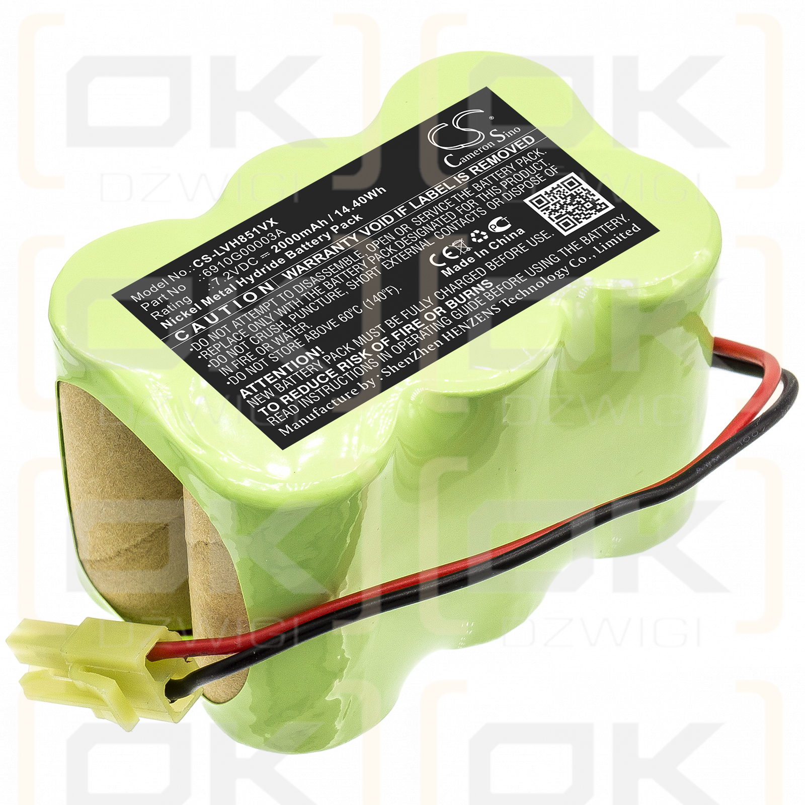 LG VH852CP / 6910G00003A 2000mAh Ni-MH 7.2V (Cameron Sino)