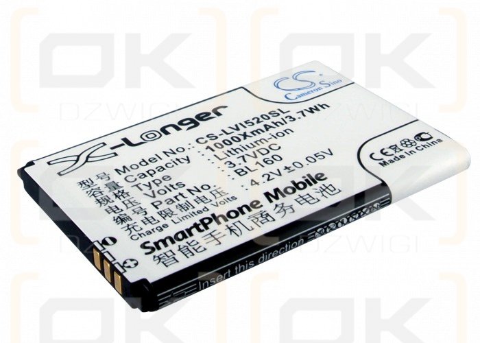 Lenovo I520 / BL160 1000 mAh Li-Ion 3,7 V (Cameron Sino)