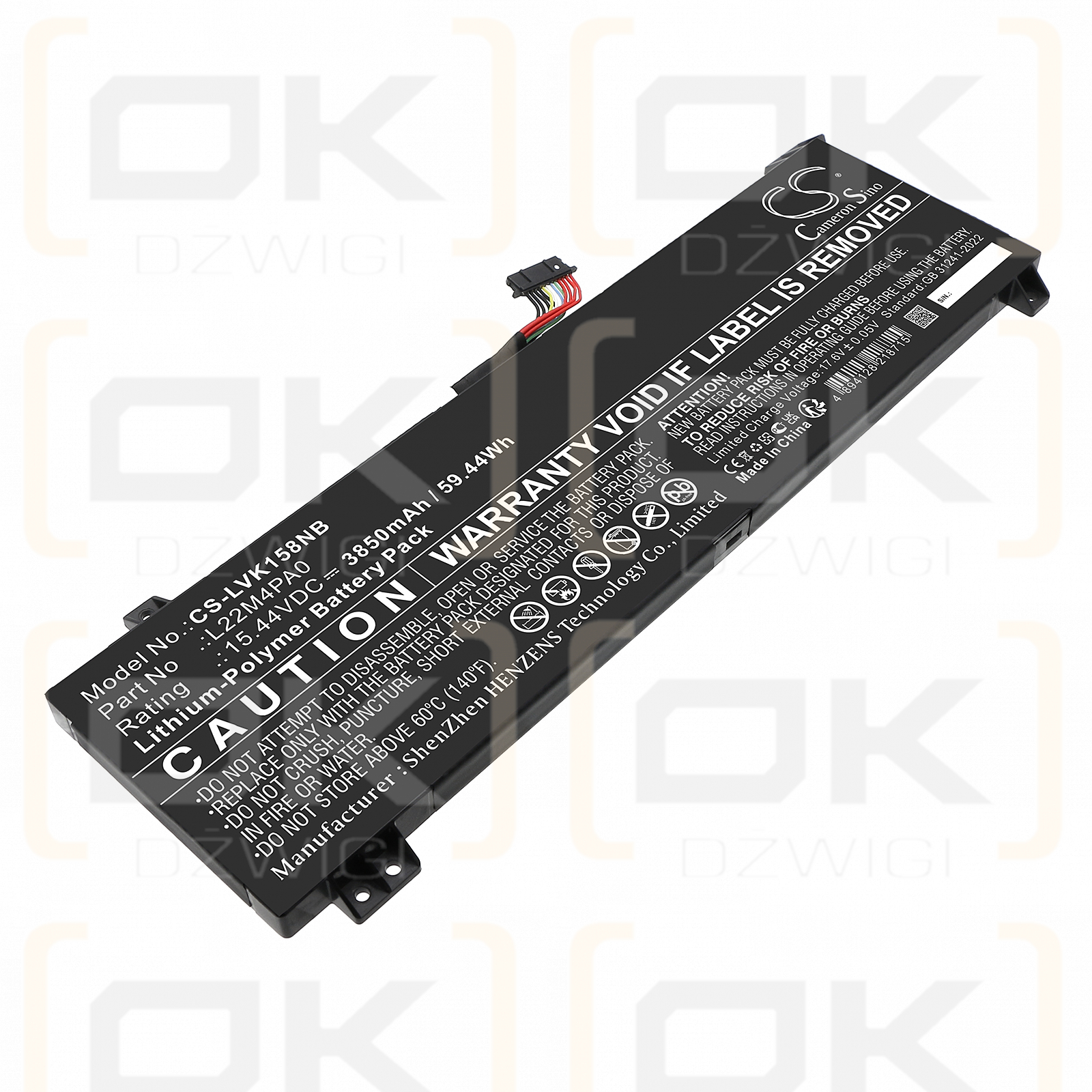 Lenovo LOQ 15IRH8 82XV00PHIN / 5B11K38526 3850 mAh Li-Polymer 15,44 V (Cameron Sino)