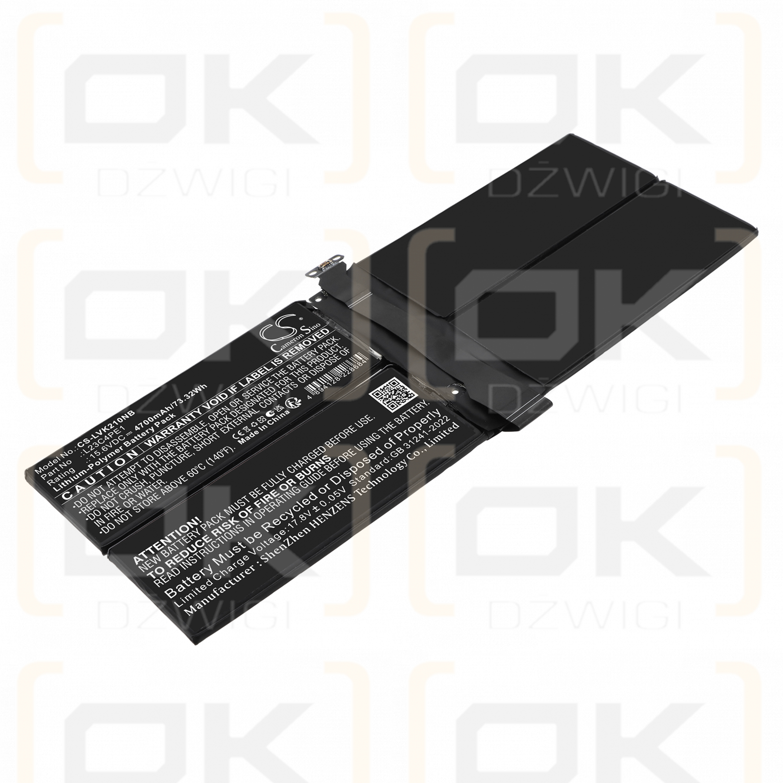 Bateria zamienna do Lenovo ThinkBook 13x Gen 4 IMH (21KR) /  5CB1M72403 4700 mAh Li-Polymer 15.6 V (Cameron Sino)