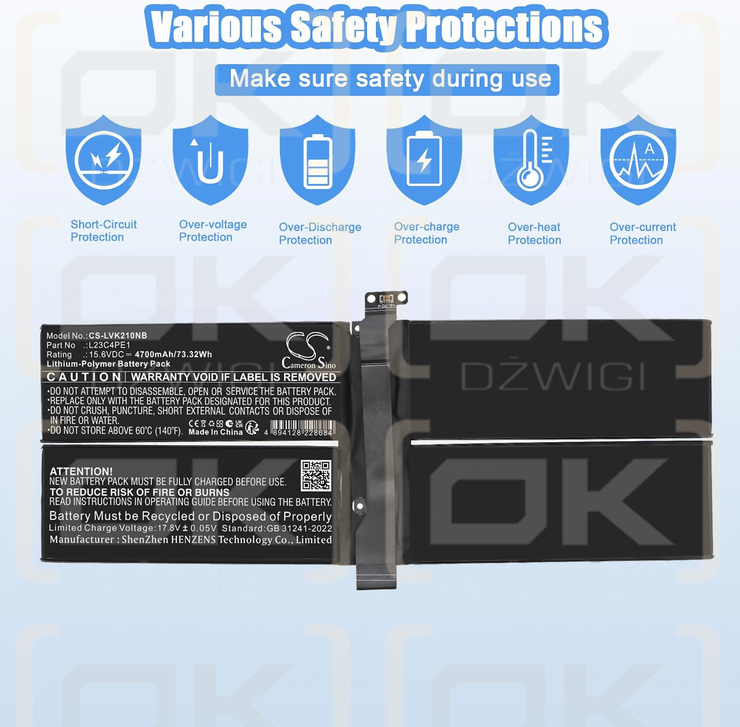 Bateria zamienna do Lenovo ThinkBook 13x Gen 4 IMH (21KR) /  5CB1M72403 4700 mAh Li-Polymer 15.6 V (Cameron Sino)
