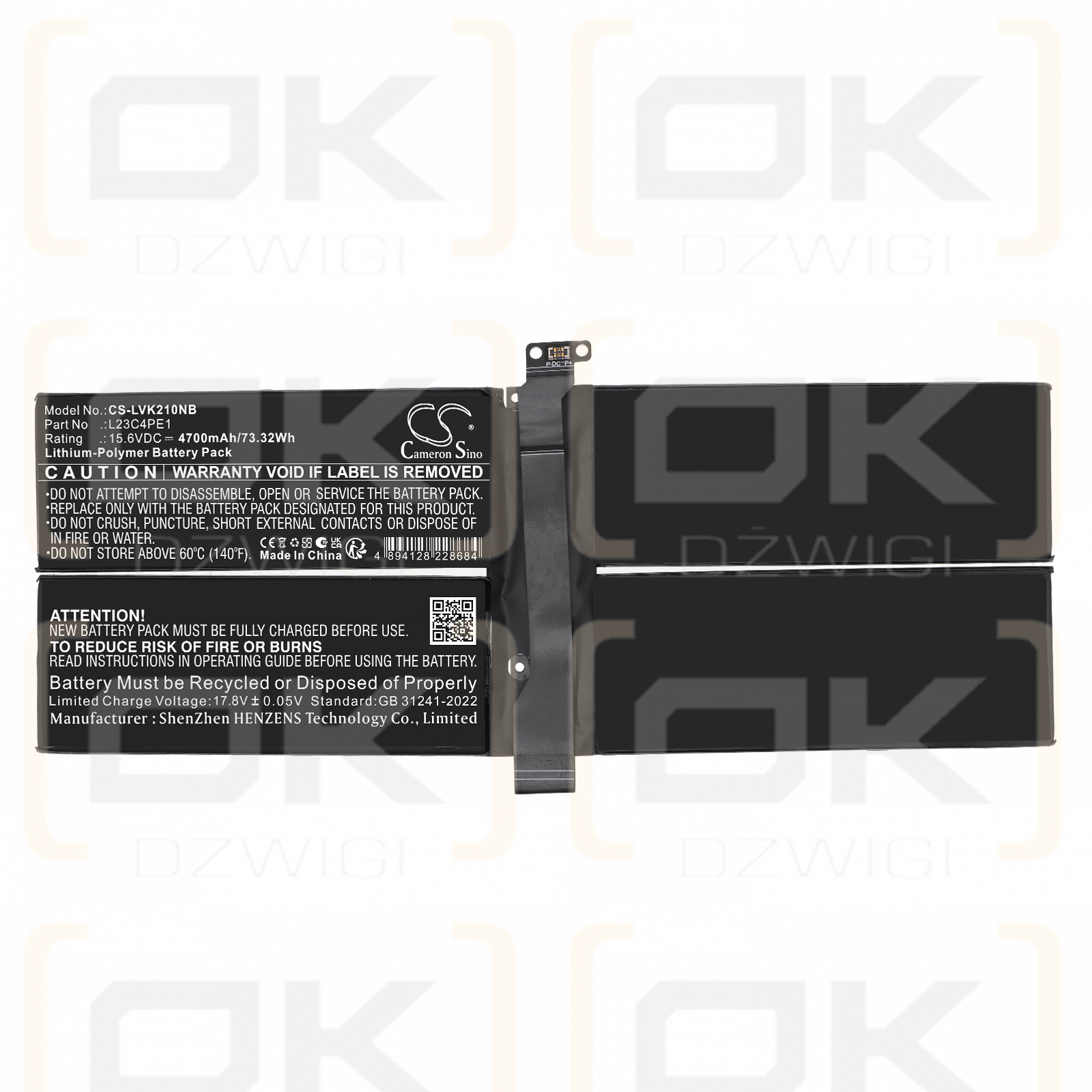 Bateria zamienna do Lenovo ThinkBook 13x Gen 4 IMH (21KR) /  5CB1M72403 4700 mAh Li-Polymer 15.6 V (Cameron Sino)