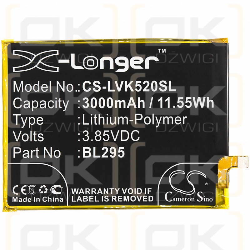 Lenovo PADL0006CN / BL295 3000mAh Li-Polímero 3.85V (Cameron Sino)