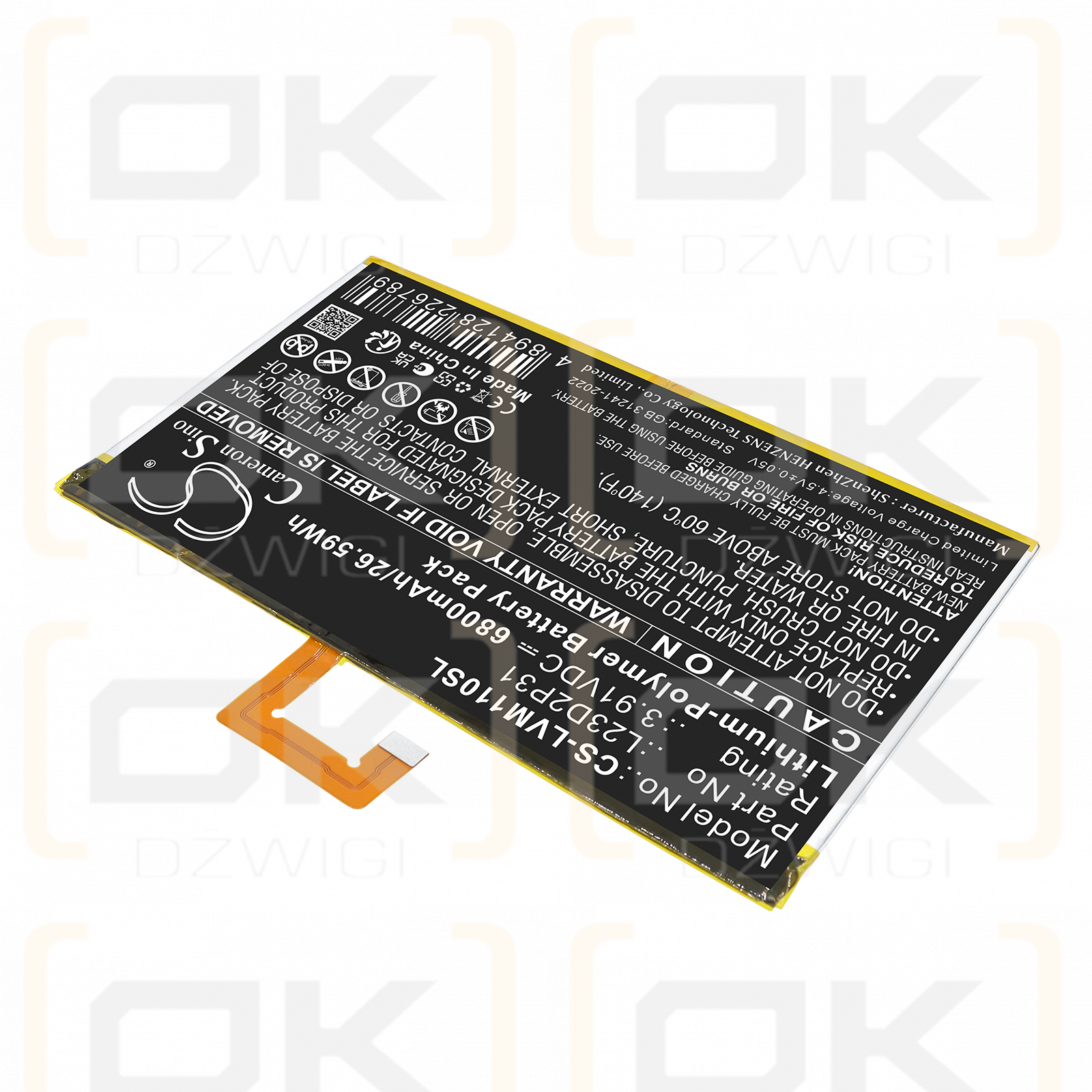 Replacement Battery for Lenovo Tab M11 / L23B2P31 6800mAh Li-Polymer 3.91V (Cameron Sino)
