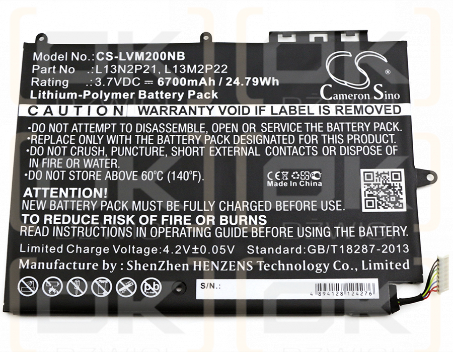Lenovo Miix 3-1030 / L13N2P21 6700 mAh Li-Polymer 3.7 V (Cameron Sino)