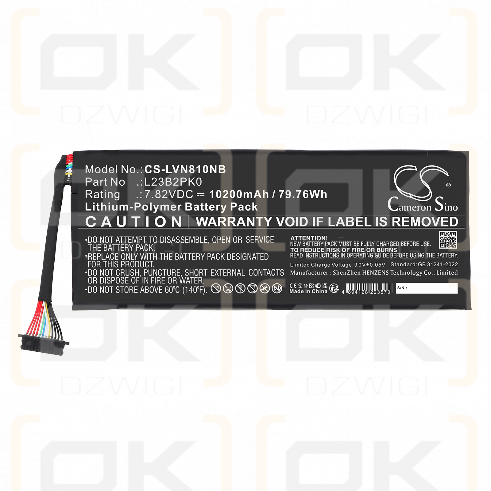 Lenovo Legion Go 8APU1 ​​/ 5B11M36296 10200 mAh Li-Polymer 7,82 V (Cameron Sino)