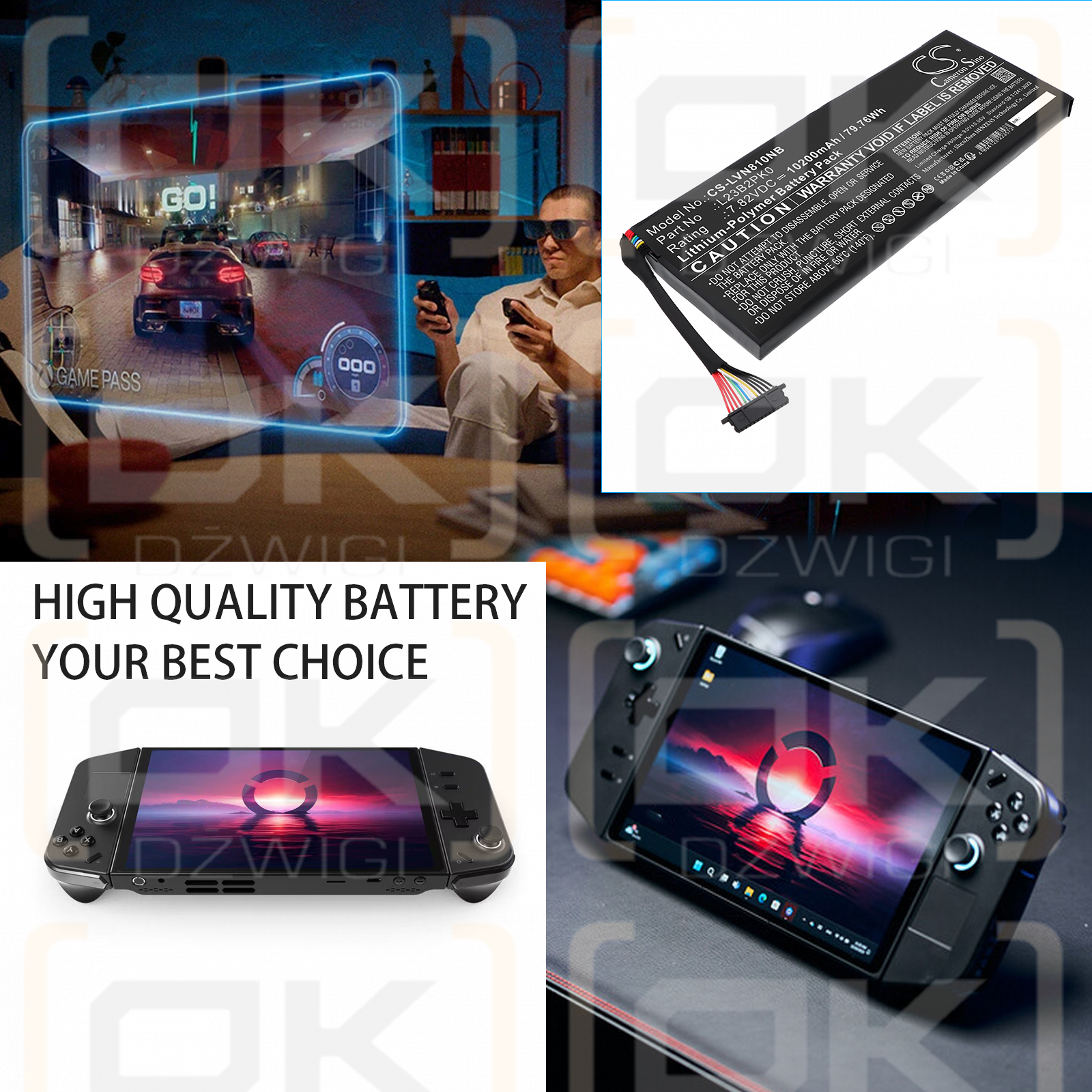 Lenovo Legion Go 8APU1 ​​/ 5B11M36296 10200 mAh Li-Polymer 7,82 V (Cameron Sino)