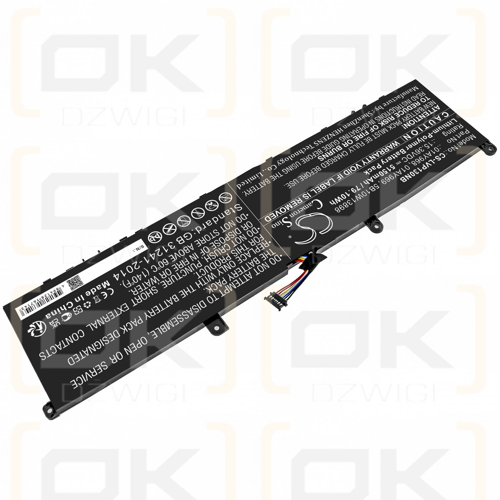 Lenovo ThinkPad P1 (20MD000NGE) / 01AY968 5150mAh Li-Polímero 15.36V (Cameron Sino)