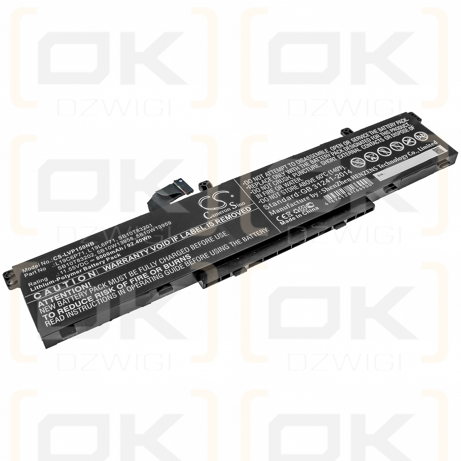 Lenovo ThinkPad P15 / L19C6P71 8000 mAh Li-Polymer 11,55 V (Cameron Sino)