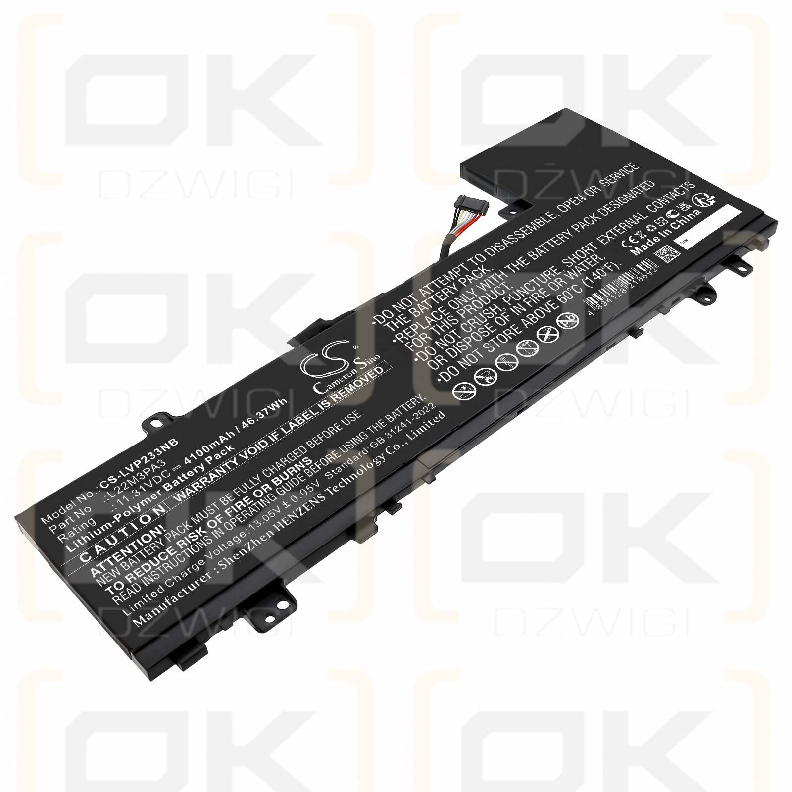 Lenovo IdeaPad Slim 5 14IRL8 82XD000VSB / 5B11K39362 4100 mAh Li-Polymer 11,31 V (Cameron Sino)