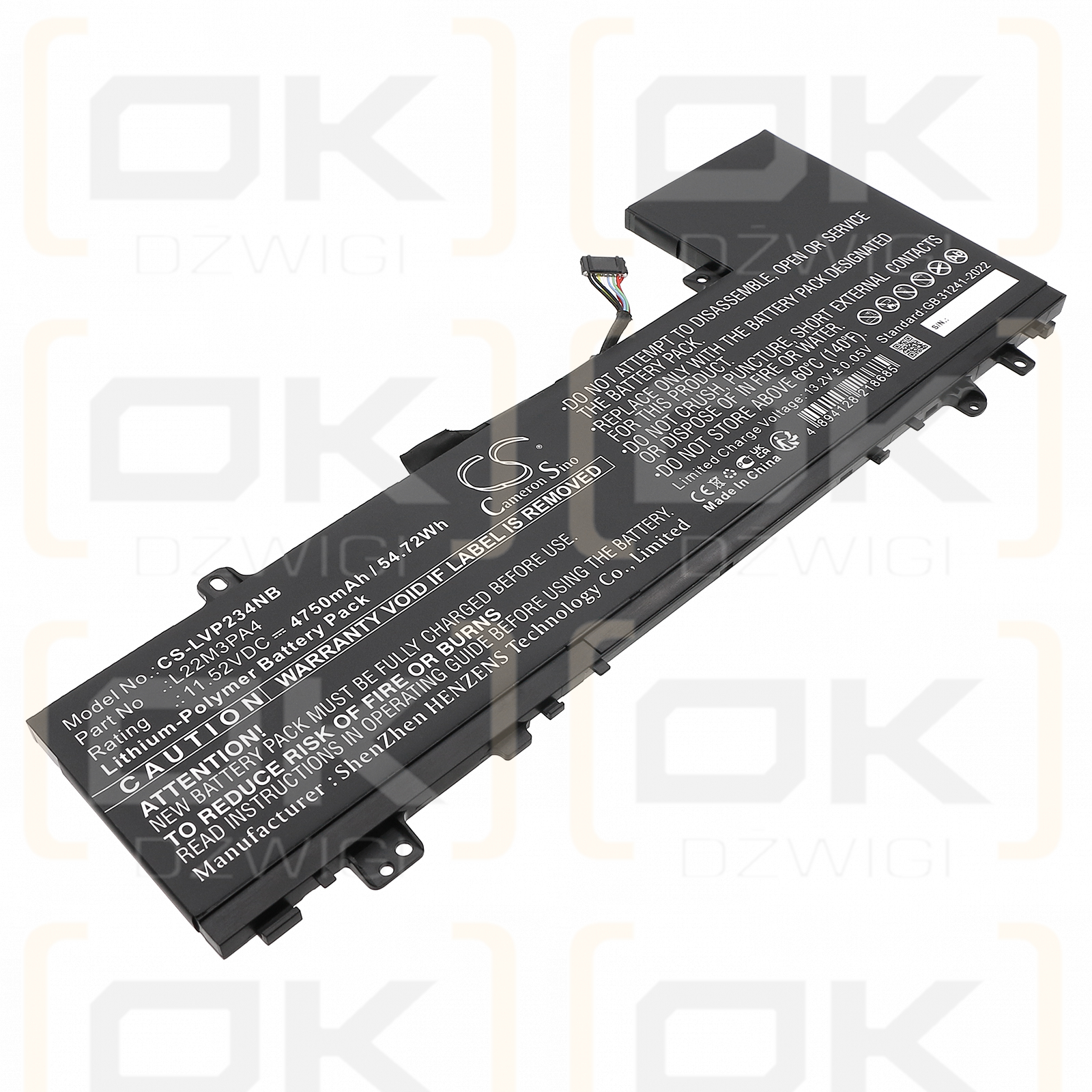 Lenovo IdeaPad Slim 5 14IRL8 82XD000UPH / 5B11K39352 4750 mAh, polímero de litio, 11,52 V (Cameron Sino)