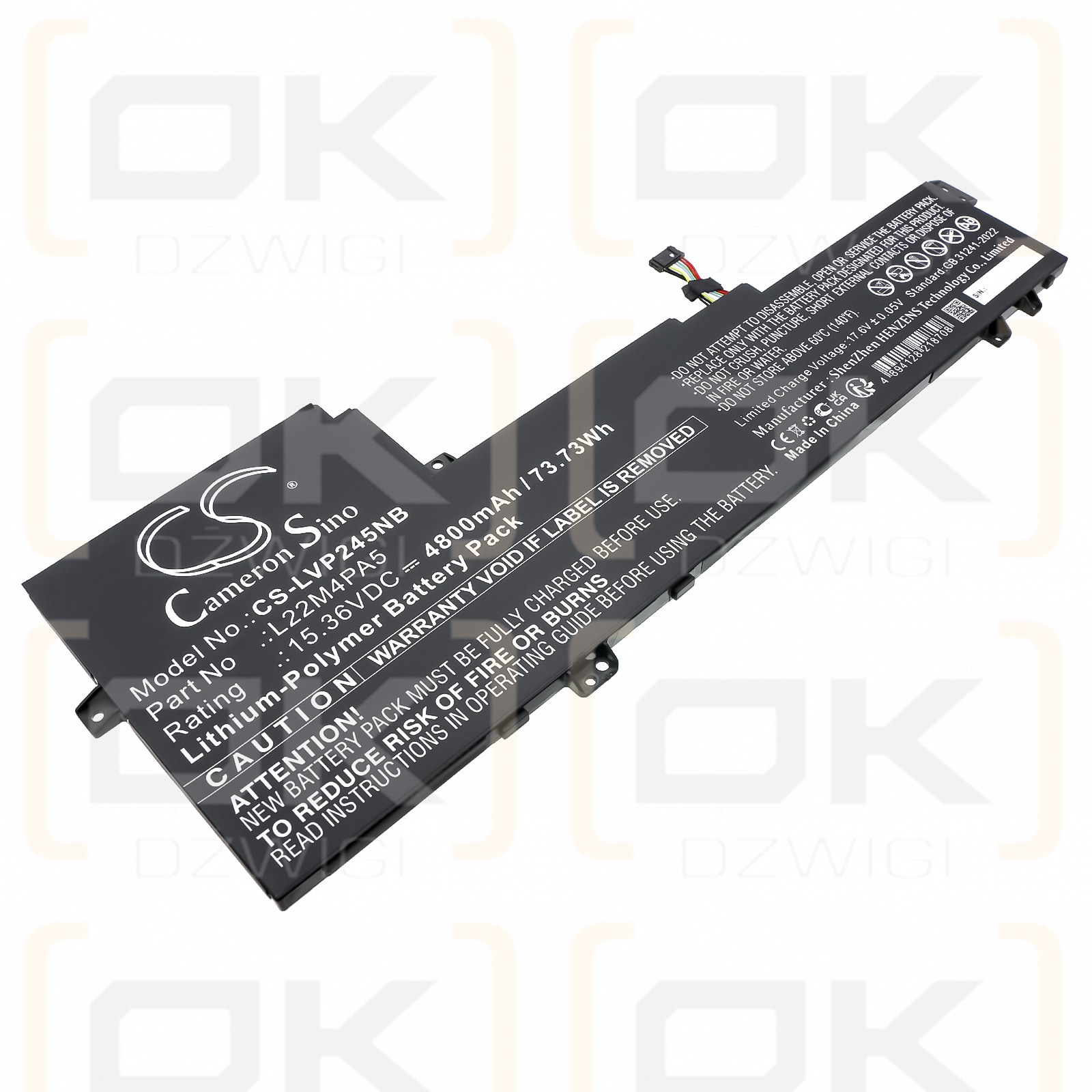 Lenovo IdeaPad Slim 5 16IAH8 83BG000WCL / 5B11K39349 4800 mAh, polímero de litio, 15,36 V (Cameron Sino)