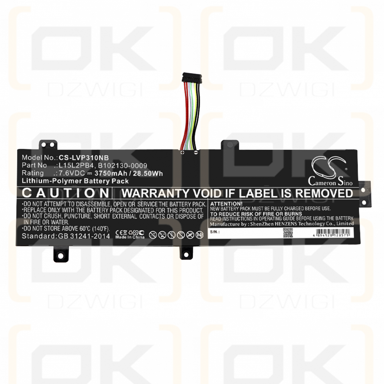 Lenovo IdeaPad 310-15 / L15L2PB4 3750mAh Li-polímero 7.6V (Cameron Sino)