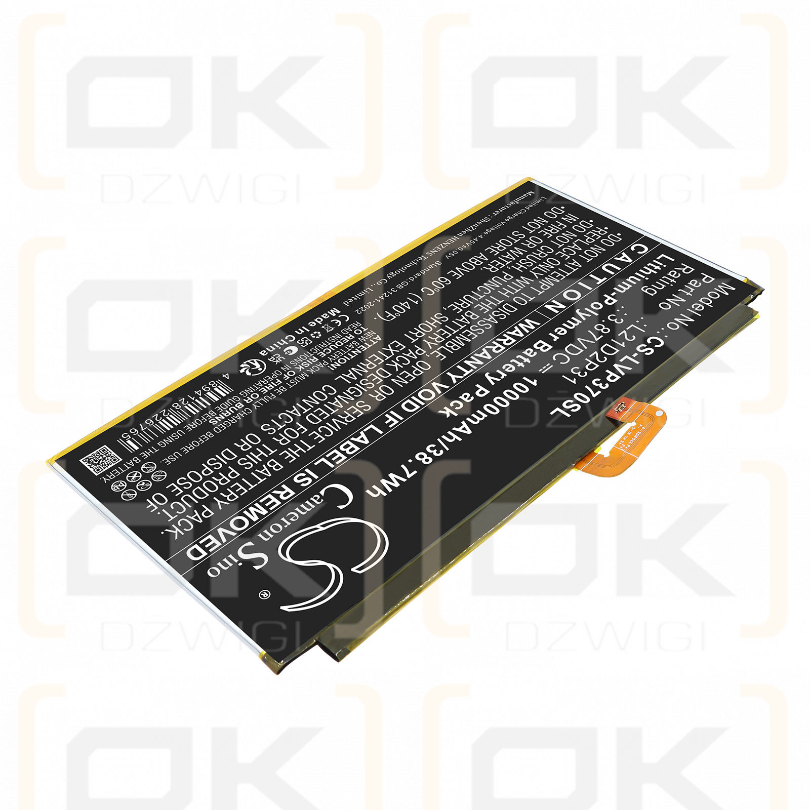 Replacement Battery for Lenovo ZACH0165US / L21C2P31 10000mAh Li-Polymer 3.87V (Cameron Sino)