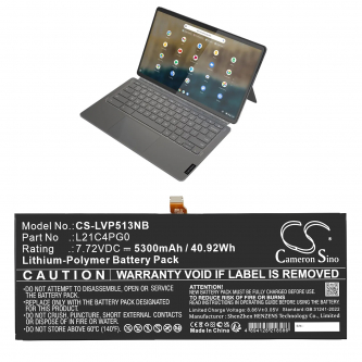 Lenovo IdeaPad Duet 5 Chromebook 13Q7C6 82QS003PTA / L21C4PG0 5300 mAh, polímero de litio, 7,72 V (Cameron Sino)