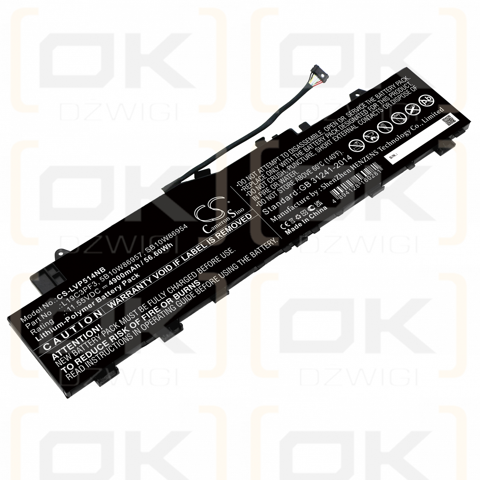 Lenovo IdeaPad 5 14ARE05 81YM00AAMH / 5B10W86957 4900 mAh Li-Polymer 11,55 V (Cameron Sino)