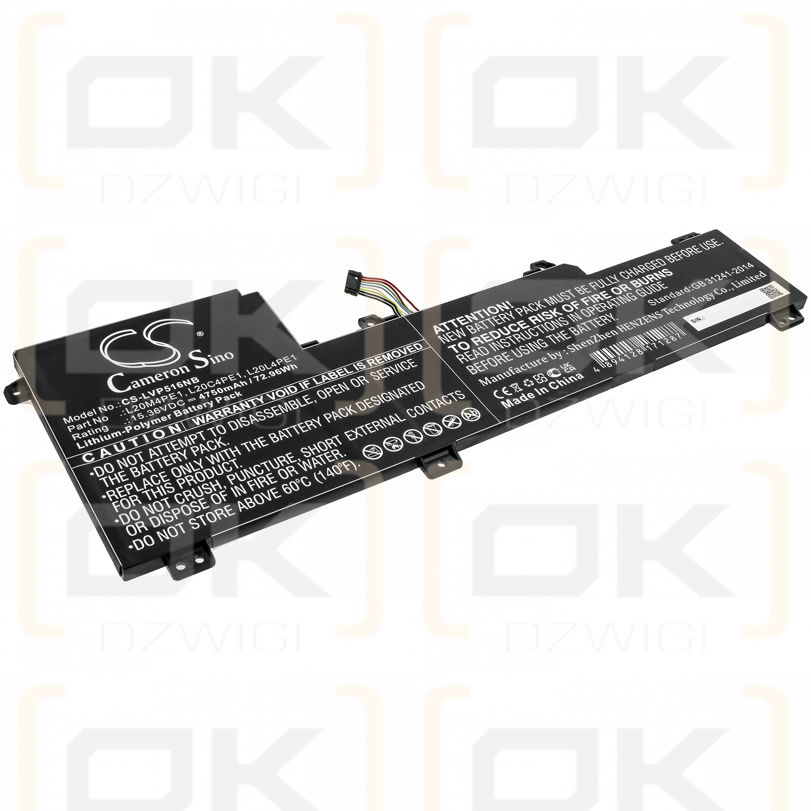 Lenovo IdeaPad 5 Pro-16ACH6(82L5) / L20C4PE1 4750 mAh Li-Polymer 15,36 V (Cameron Sino)