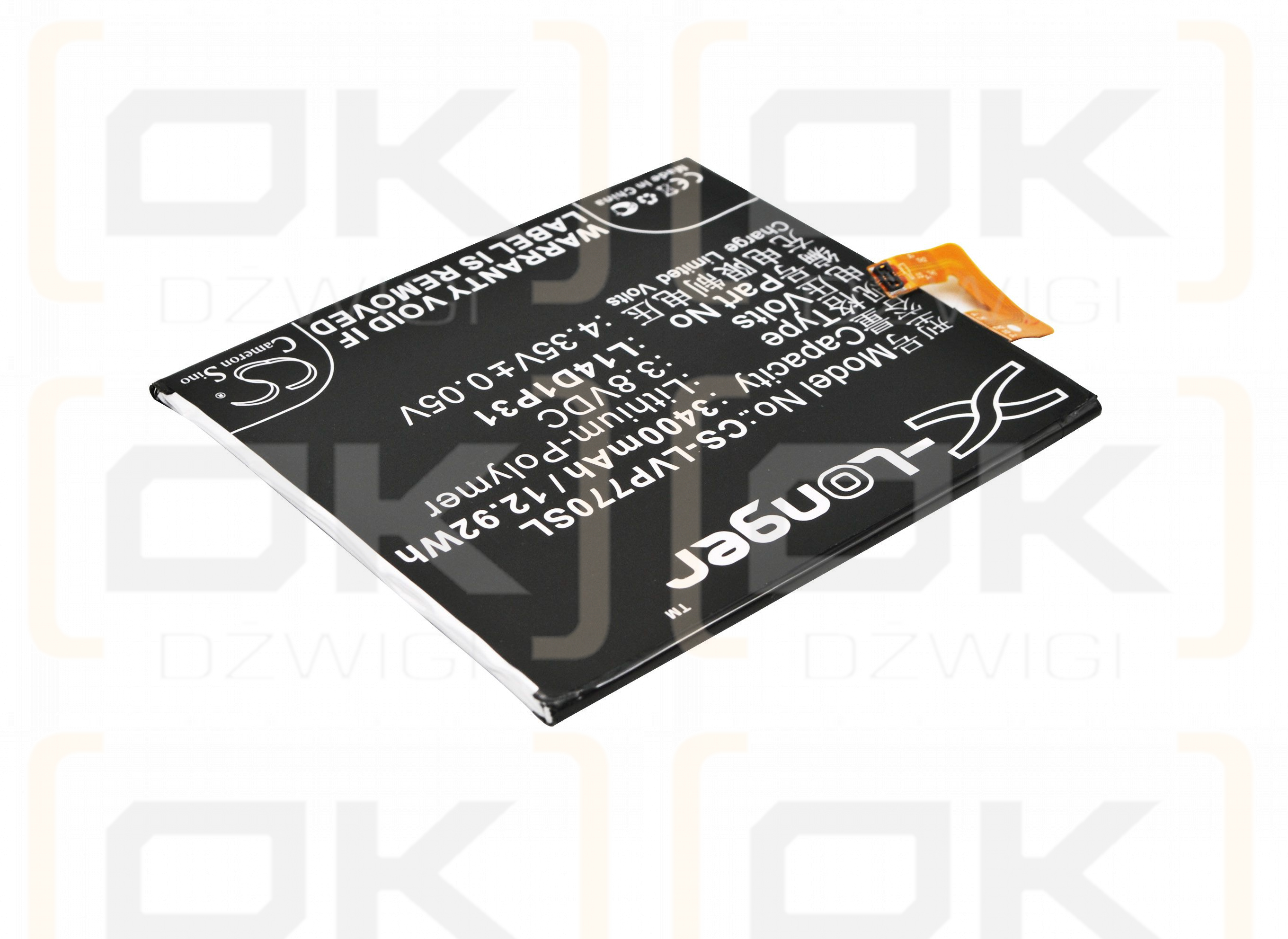 Lenovo PB1-770N Dual SIM TD-LTE / L14D1P31 3400 mAh Li-Polymer 3,8 V (Cameron Sino)