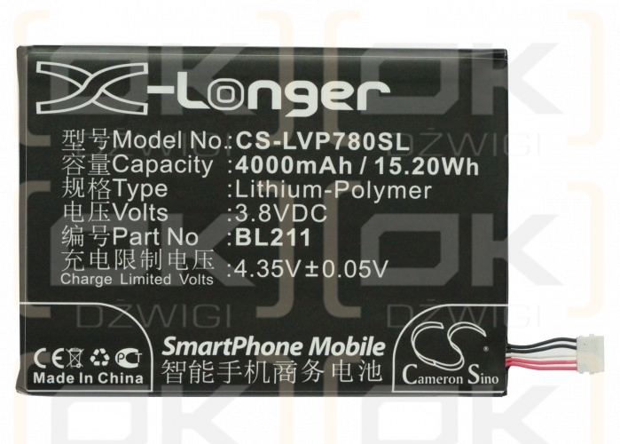 Lenovo P780 / BL211 4000mAh Li-Polymer 3.8V (Cameron Sino)