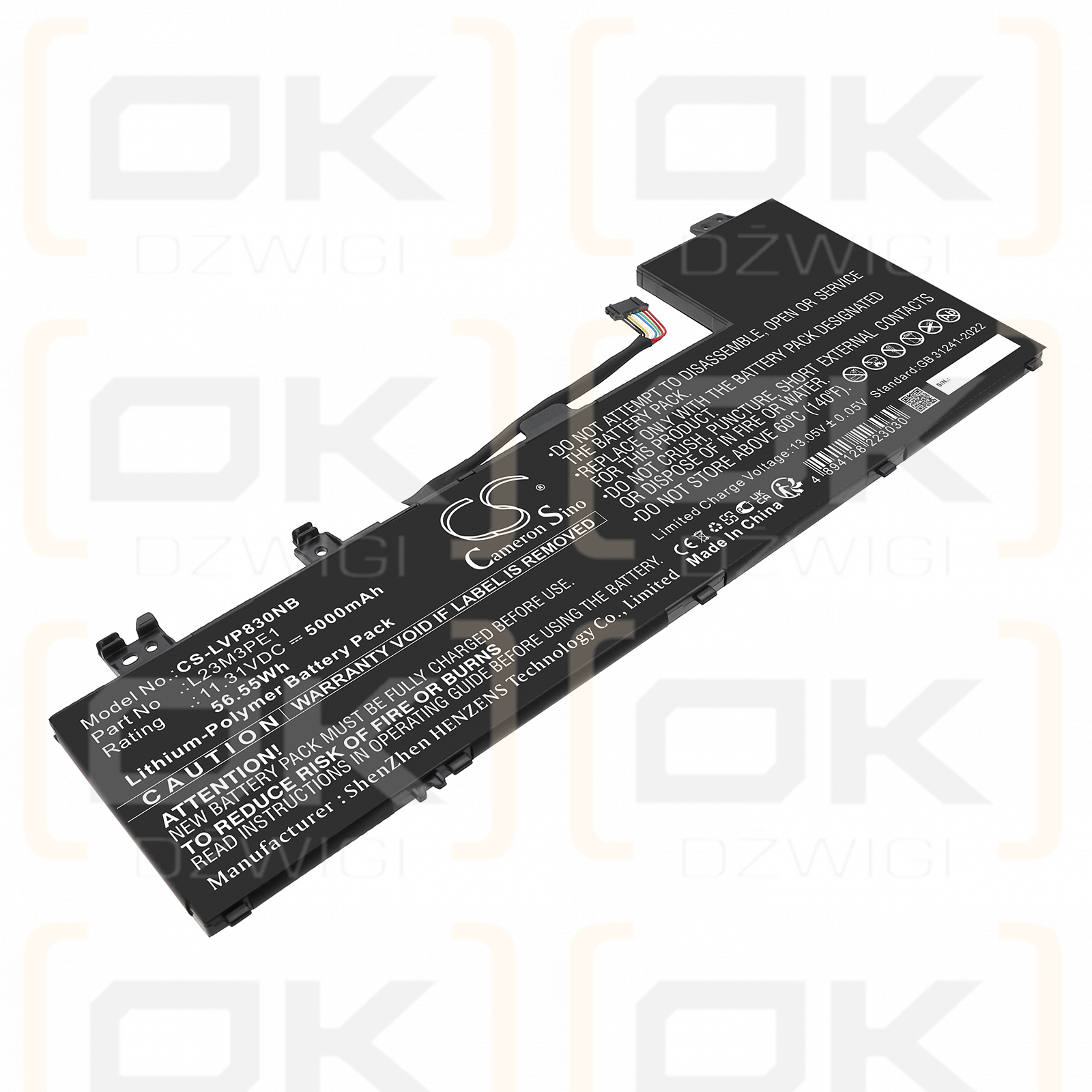 Lenovo IdeaPad 5 2 en 1 14IRU9 83DT / 5B11M74074 5000 mAh, polímero de litio, 11,31 V (Cameron Sino)